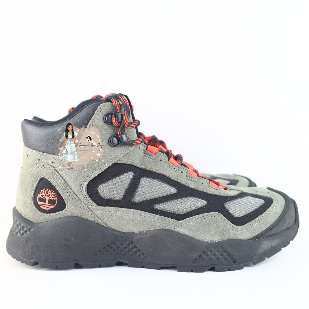Men's Timberland RipGorge Mid Lace Up Boot Gray Orange 9- 0109